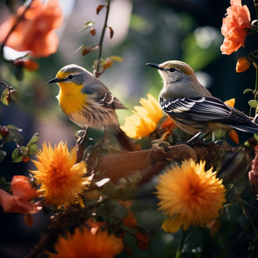 Tableau Fleurs Et Oiseaux